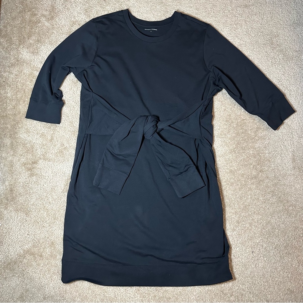 Universal Standard Misa Tie Sweatshirt Dress, Black, EUC, Size 14-16